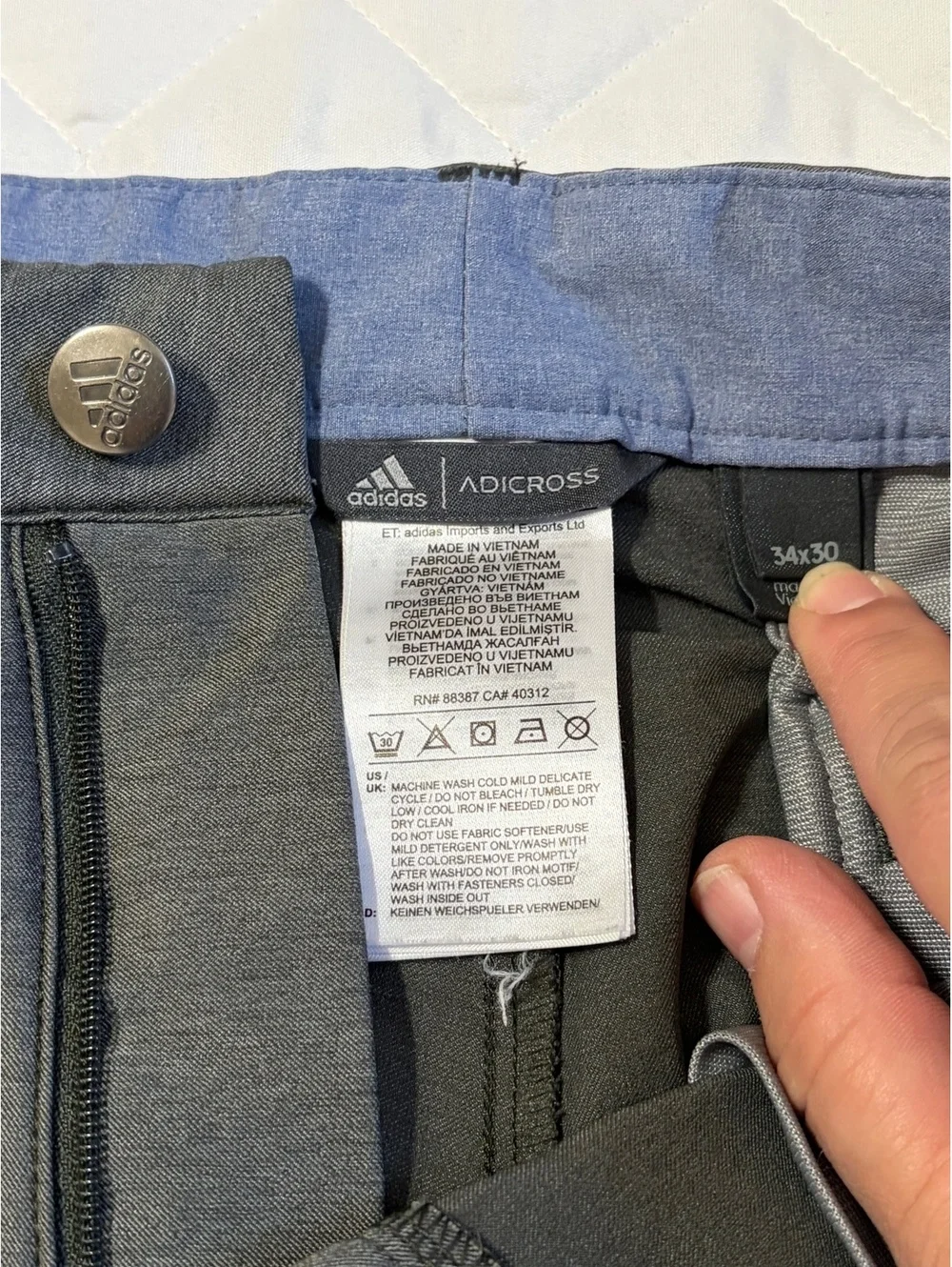 Adidas Men’s Adicross Golf Jogger Pants, Gray, 34x30